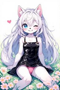 artist:furryfunparty character:yuki female loli panties petite wolf // 512x768 // 56KB