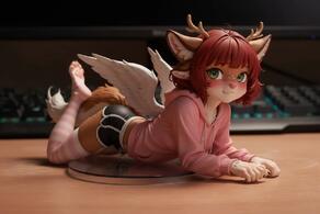 4ears artist:aecii_3d character:rubi(aecii_3d) dolphin_shorts figure green_eyes hoodie pvc red_hair thighhighs thighhighs:striped wings wings:feathered // 1248x832 // 44KB