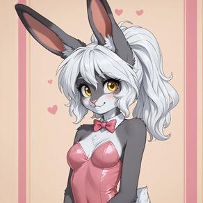 1girl animal_ears animal_nose artist:azziai blush body_fur bow bowtie breasts detached_collar furry furry_female heart leotard looking_at_viewer pink_leotard playboy_bunny ponytail rabbit_ears rabbit_girl rabbit_tail small_breasts smile solo strapless_leotard tail upper_body yellow_eyes // 4096x4096 // 366KB