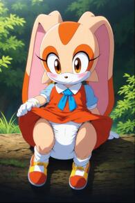 1girl animal_ears artist:furryfunparty blush character:cream_the_rabbit closed_mouth clothes_lift collared_dress diaper dress dress_lift female furry furry_female gloves lifted_by_self loli orange_dress orange_eyes orange_footwear orange_fur outdoors panties pantyshot petite rabbit_ears rabbit_girl red_dress shoes sitting sleeveless sleeveless_dress socks solo underwear white_gloves white_panties white_socks // 512x768 // 39KB