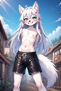artist:furryfunparty character:yuki female flat_chest loli petite small_breasts topless // 512x768 // 136KB