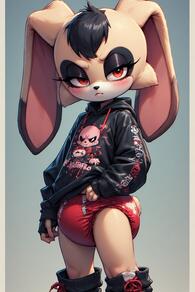 artist:furryfunparty character:cream_the_rabbit dress female goth loli panties young // 512x768 // 127KB