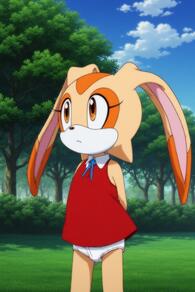 artist:furryfunparty character:cream_the_rabbit female loli panties young // 512x768 // 122KB