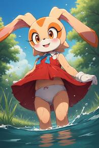 artist:furryfunparty character:cream_the_rabbit female loli panties young // 512x768 // 134KB