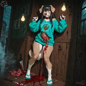 artist:humble_grifter blood character:Eliza dog guro // 2000x2000 // 217KB