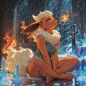 artist:humble_grifter character:flareon // 2000x2000 // 288KB