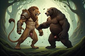 artist:vuthardarastrix bear lion phallus pose vagina vulva vuthar vuthardarastrix // 768x512 // 102KB