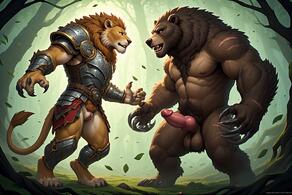 artist:vuthardarastrix bear lion phallus pose vagina vulva vuthar vuthardarastrix // 768x512 // 117KB