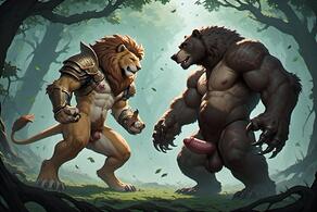 artist:vuthardarastrix bear lion phallus pose vagina vulva vuthar vuthardarastrix // 768x512 // 113KB