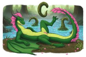 artist:vuthardarastrix dragon green male phallus tentacles vuthardarastrix // 768x512 // 102KB