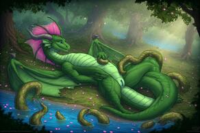 artist:vuthardarastrix dragon green male phallus tentacles vuthardarastrix // 768x512 // 113KB