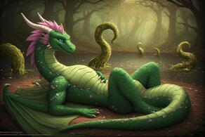 artist:vuthardarastrix dragon green male phallus tentacles vuthardarastrix // 768x512 // 97KB
