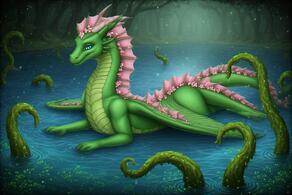 artist:vuthardarastrix dragon green male phallus tentacles vuthardarastrix // 768x512 // 101KB