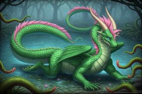 artist:vuthardarastrix dragon green male phallus tentacles vuthardarastrix // 768x512 // 127KB