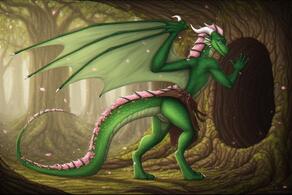 artist:vuthardarastrix dragon green male phallus tentacles vuthardarastrix // 768x512 // 97KB