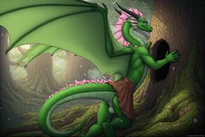 artist:vuthardarastrix dragon green male phallus tentacles vuthardarastrix // 768x512 // 93KB