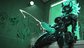 Cerberus futanari KP2077AI // 1344x768 // 77KB