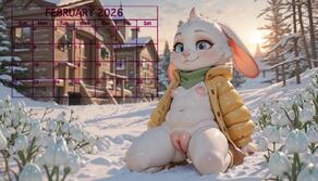 blue boots bunny calendar eyes February green_scarf loli shortstack snowdrop white_fur Winter_coat // 1344x768 // 90KB