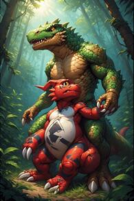 artist:vuthardarastrix digimon guilmon lizard vuthardaratrix // 512x768 // 176KB
