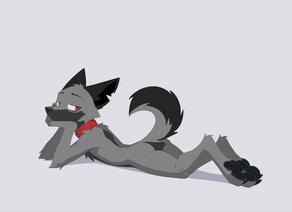 artist:arturo_wolff_(artist) black_countershading black_fur character:arturo_wolff digitigrade eye_bags grey_fur hindpaws notched_ear red_eyes slim // 2048x1488 // 94KB
